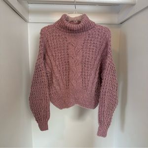 Gentle Fawn pink cable knit cropped sweater size XS